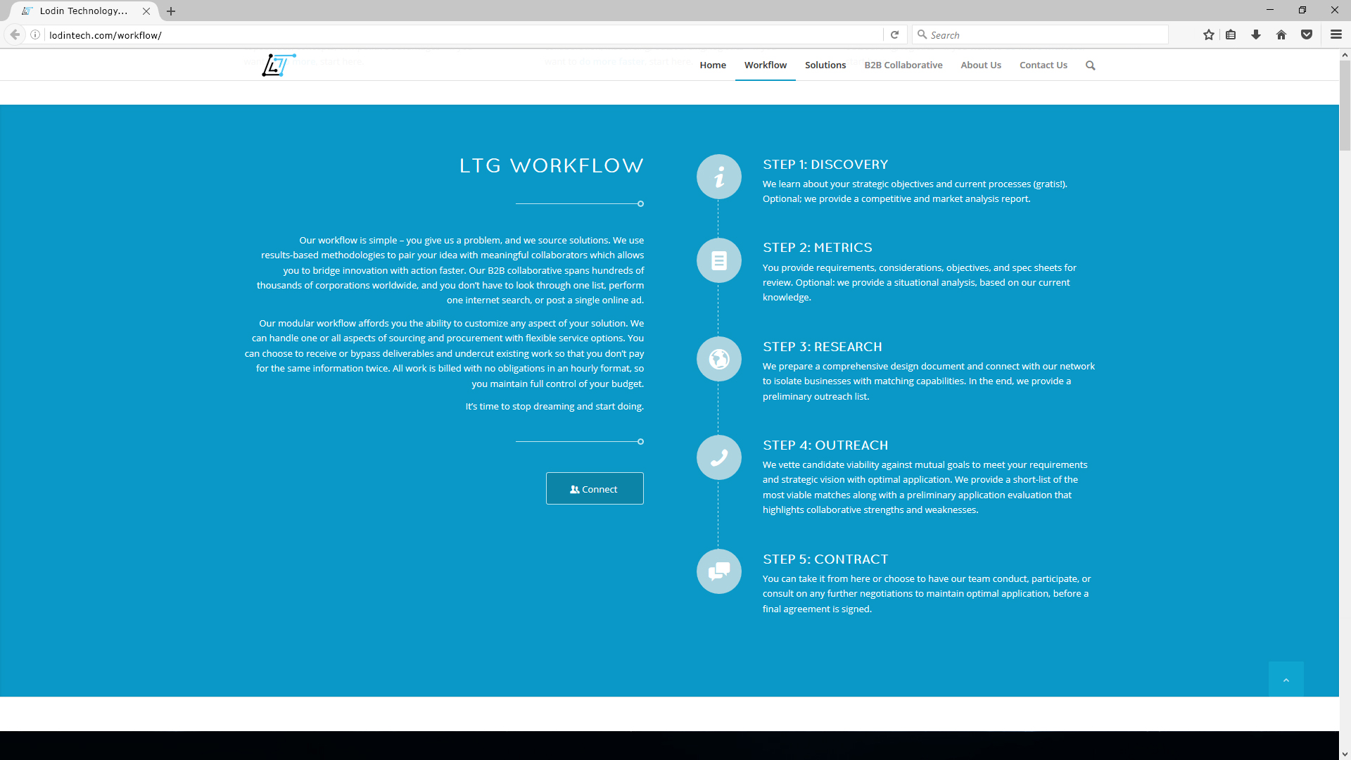 Lodin Tech Workflow Page Design